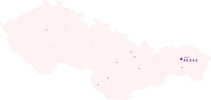 Mapa Slovenska a Česka s mestami, kde swappujeme oblečenie